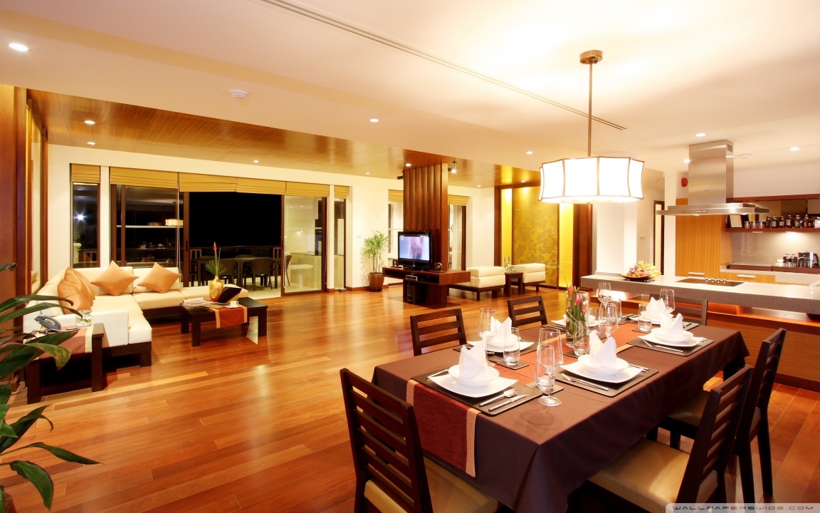 Spacious dining room wallpaper 1152x720 1